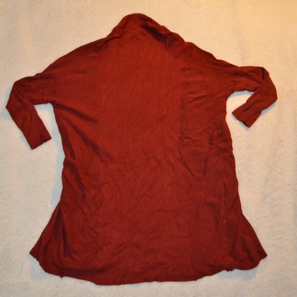 Zenana Outfitters rust red cardigan, longline open front knit sweater szM - Picture 12 of 14